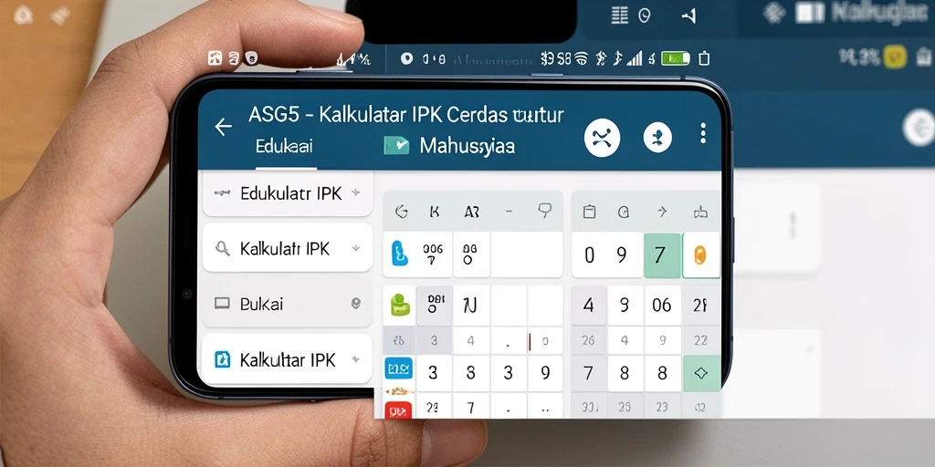 Antarmuka aplikasi ASG55 dengan fungsi Kalkulator IPK yang intuitif.