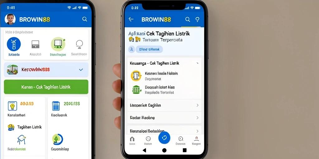 Tampilan antarmuka BROWIN88 untuk pengecekan tagihan listrik.