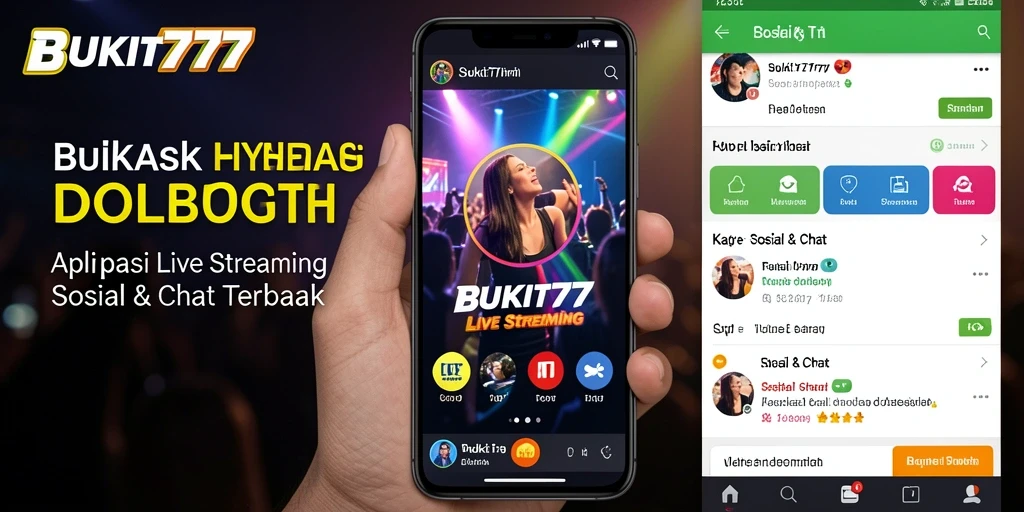 Tampilan antarmuka BUKIT777 saat melakukan live streaming dengan fitur interaktif.