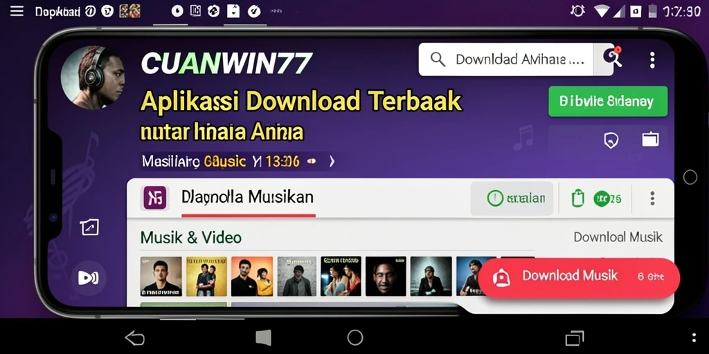 Tampilan antarmuka CUANWIN77 yang ramah pengguna untuk Download Musik.
