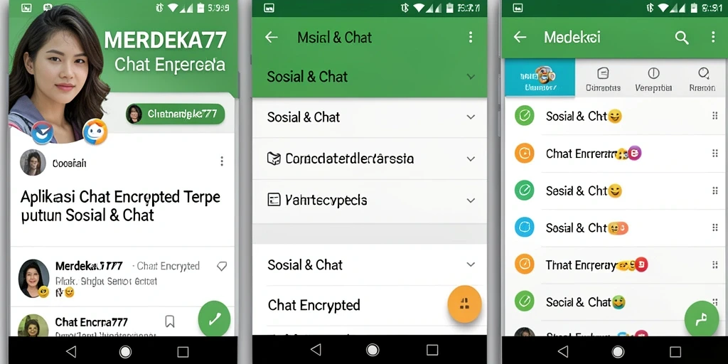 Antarmuka aplikasi MERDEKA777 yang modern dan aman untuk chatting.