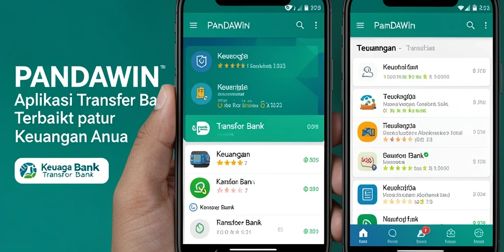 Tampilan antarmuka aplikasi Transfer Bank PANDAWIN yang user-friendly.