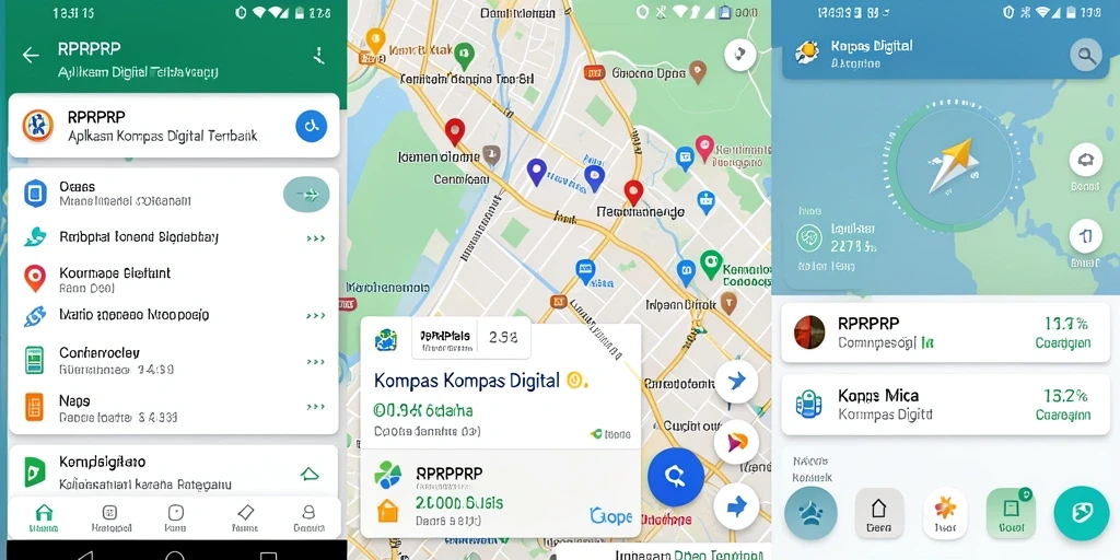 Tampilan antarmuka RPRPRP menunjukkan fungsi kompas digital dengan jelas.