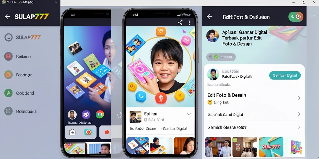 Tampilan antarmuka aplikasi SULAP777 yang modern dan intuitif untuk Gambar Digital.