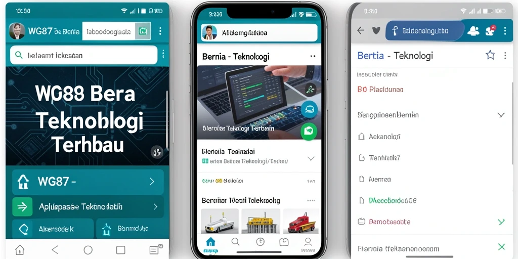 Tampilan antarmuka aplikasi Teknologi WG87 yang menarik dan informatif.